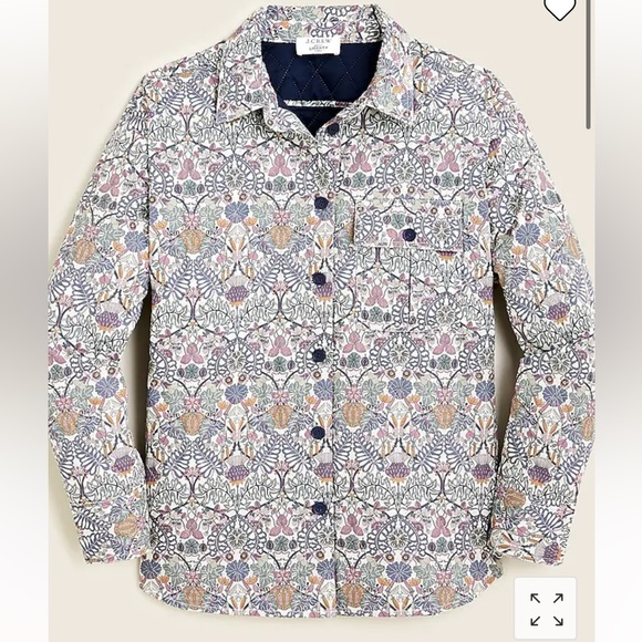 J. Crew Jackets & Blazers - 🏷️ New J Crew relaxed fit quilted shirt jacket in Liberty Morris print size 0